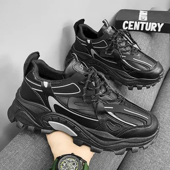 Есен Мъжки обувки Черни работни обувки за защита на труда Меко дъно Мъжка кухня Свободно време на работа Кожени обувки