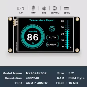 Nextion NX4024K032 3.2-инчов интерфейс за взаимодействие човек-компютър HMI подобрена английска версия официално официално издание