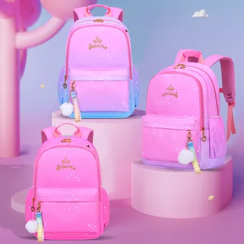Нова ученическа чанта за ученици от началното училище сладко и сладко момиче раница лека водоотблъскваща детска ученическа чанта