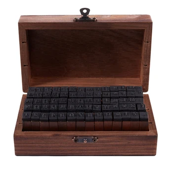 Гумен печат азбука номер символ дървена кутия комплект печат стил дърво писмо 280PCS