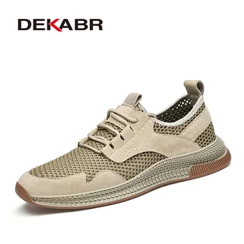 DEKABR Нова марка окото микрофибър маратонки мода дишаща лято открит меки ежедневни обувки маратонки за мъже размер 38-45