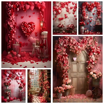 14 февруари Ден на Свети Валентин Фотография Фон Роза цвете дърво етаж любов сърце сватба бебе портрет снимка фон студио