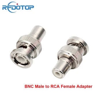 2PCS BNC мъжки щепсел към RCA женски жак направо за WiFi антена радио антена RCA към BNC RF коаксиален адаптер на едро