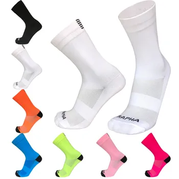 Blossomora Професионално състезание Чорапи за колоездене Мъже Жени Спортни чорапи за езда Мрежа Баскетбол Бадминтон Състезателни чорапи