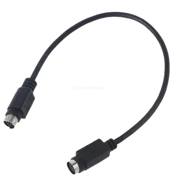 Преносим черен удължителен кабел, съвместим с PS / 2 кръгла портова клавиатура / мишка удължителен кабел мъжки към женски дропшип