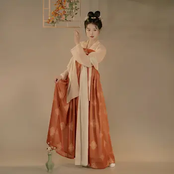 Китайски традиционен ханфу династия Тан косплей костюми за жена сцена износване народни танци ханфу рокля пролет лято и есен