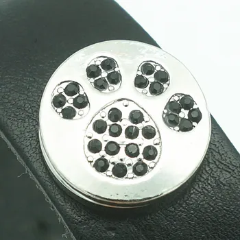 Модна красота Rhinestone отпечатък 18MM метални бутони за щракване годни DIY 18mm щракам бижута на едро KZ3299