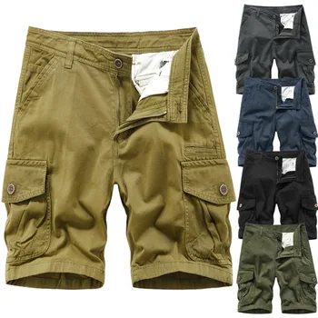 New Men Летни шорти Панталони Casual Cargo Short Multi-Pocket къси каки мъжки Тактически Младежки Студентски Военни шорти Плажни панталони