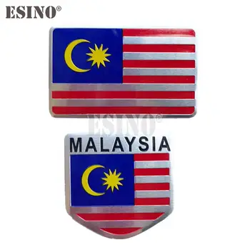 Автомобилен стайлинг Малайзия национално знаме 3D метал хром алуминиева сплав декоративна емблема лепило значка стикер стикер аксесоар