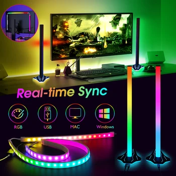 Color Real-Time Sync Pickup Light Компютър Същият екран Контрол на звука Игра Фонова атмосфера Светлина за Windows 8-11 MacOS 13+