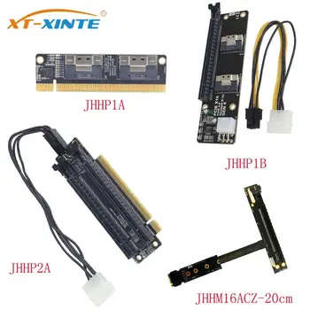XT-XINTE PCIe 4.0 x16 до 4 порта разширителна карта PCI-E Gen4 X16 към SlimSAS 8i X2 SFF8654 графична карта GPU адаптер за NVMe SSD