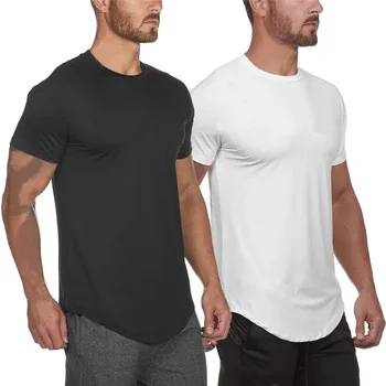 New Streetwear Мъже Разширена тениска Swag Мъжки T ризи твърди Hip Hop T риза Мъжки Tees Top Clothing Man