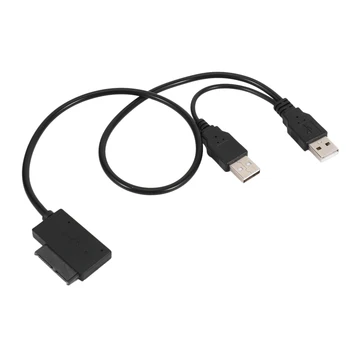 Slim SATA кабел USB 2.0 до 7 + 6 външно захранване за лаптоп SATA адаптер конвертор Прозорец за поддръжка Xp / 7 / 8 / 10 Mac OS EM88
