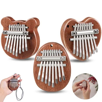8 клавиша мини калимба палец пиано преносим изящен пръст арфа маримба музикален Mbira инструмент начинаещи изящни висулка подарък