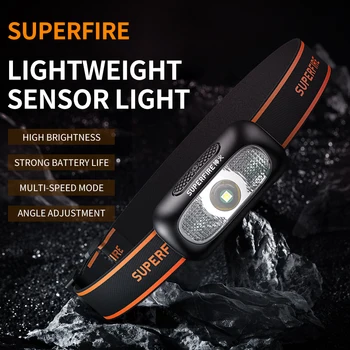 Superfire HL05-G LED фар 5W фар USB акумулаторно фенерче сензор за движение Къмпинг Риболовна лампа Мини фенер