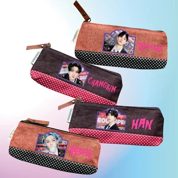KPOP Stray-Kids платно молив случай молив кутия Чанбин Хюнджин Хан Феликс Тийнейджъри Момичета Възрастни Студентски канцеларски чанти Фенове подарък