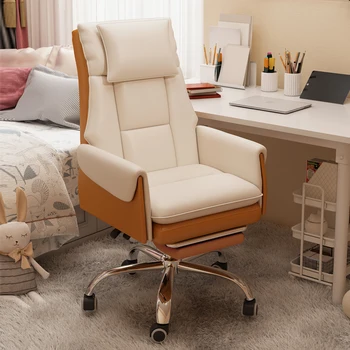 Удобен бял офис стол салон салон дизайнер пухкав офис стол жени мобилни въртящи се cadeiras де escritorio офис мебели