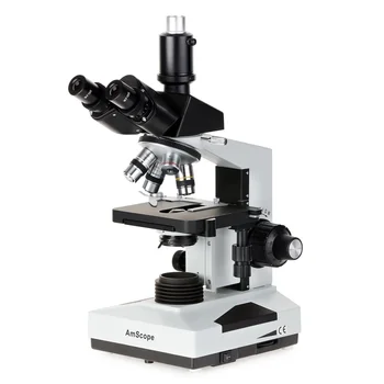 AmScope 40X-2000X тринокулярен биологичен комбиниран микроскоп w / 1.3MP USB 2.0 C-mount