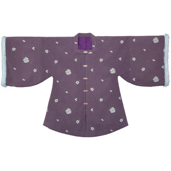 Дамски хан китайски облекло бродирани вълнени квадратни яка половин ръкав палто универсален зимен място