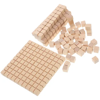 61pcs математика манипулативи дърво математика кубчета математика образователни блокове броене блок за деца учене