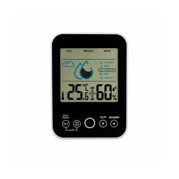 LCD цифров термометър Хигрометър Сензор за вътрешна температура Монитор за здравословна грижа Влагомер Метеорологична станция Черна