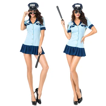 Жени секси полицейски костюм възрастен Хелоуин ченге косплей костюм униформа карнавал фантазия полицайка облекло
