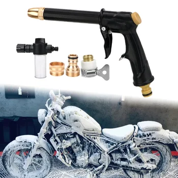 Мотоциклет високо налягане пистолет пяна шайба дюзи почистване комплект измиване поливане инструмент мед адаптер мръсотия яма велосипед кола аксесоари