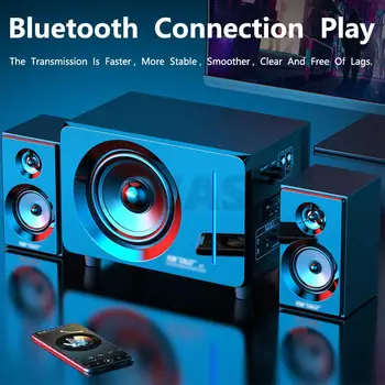 5.5 инчов Bluetooth 5.0 звукова кутия активен субуфер стерео високоговорител 2.1 компютърен високоговорител домашно кино звукова система аудио комплект 4Ω