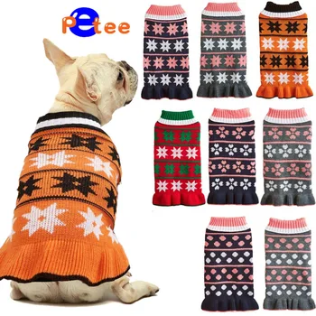Зимен кучешки пуловер Нови кучешки коледни дрехи Топло меко плетене Pet Dog палто за малки средни кучета Дрехи за Yorkies Чихуахуа