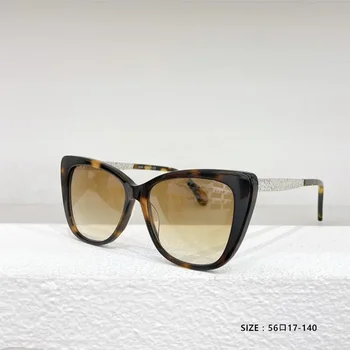 2023 Моден цвят Луксозен плосък връх Котешко око Елегантни слънчеви очила Дамска луксозна марка Мъжки популярни супер големи слънчеви очила UV400