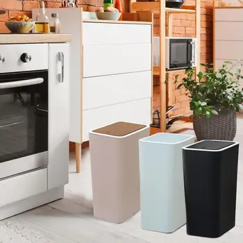 Slim кошчета за боклук за кухня Тип пресоване Държач за контейнери за съхранение на боклук Спалня Всекидневна Хартиена кошница Кутия за отпадъци в банята