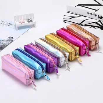 1 бр. Kawaii Laser Simple School Pencil Box Pencil Case Pencil Bag School Supplies Stationery Cute Pencil Case