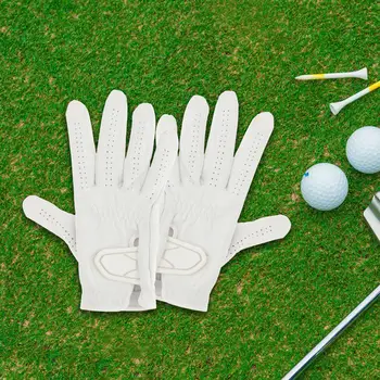 Голф ръкавица лява ръка голфър ръкавици за мъже жени лек износоустойчив без хлъзгане PU кожени спортни ръкавици голф аксесоари