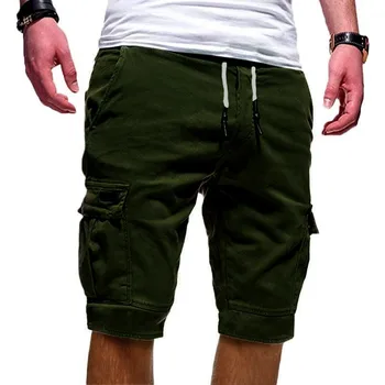 2021 Ново лято Свободни шорти мъже джогинг къси панталони Ежедневни фитнес улично облекло мъже Мулти-джоб спортни ежедневни хип карго шорти