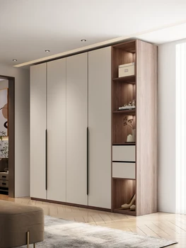 Врата към горната част на гардероба домашна спалня шкаф за съхранение от масивна дървесина комбинация прост модерен екологичен гардероб