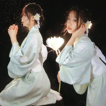 Япония Традиционно кимоно Дамска вечерна рокля Наскоро подобрена халат за баня Косплей Фото фотография Костюм Банкет Танцов костюм