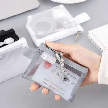 Прозрачен 3 цвят червило данни линия слушалка лична карта ключ чанта за съхранение монета чанта окото карта чанта Sundries организатор