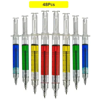 48PCSNovelty Lifelike Syringe Pen Peculiar Shape Cute Stationery Ballpoint Химикалки Награди за подаръци за деца Ballpen