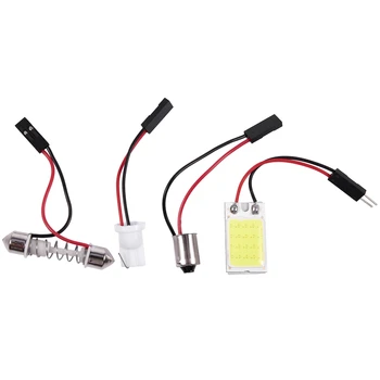 Auto Super Bright White 18 COB LED крушка панел + T10 Festoon адаптери