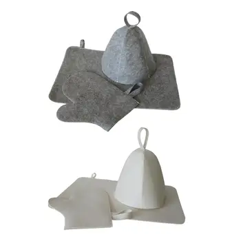 3 парчета филц сауна комплект за многократна употреба жени мъже баня шапка руски сауна аксесоари