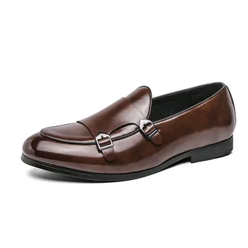 Класически бизнес плоски обувки Мъжки дизайнерски официална рокля Кожени мъжки мокасини Коледно парти Сватбена обувка голям размер 47 48