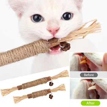 2бр играчки Silvervine дъвчете стик домашни любимци закуски пръчици естествени неща с коча билка за котенца почистване на зъби