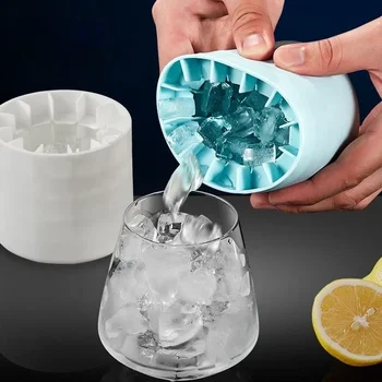 Ice Bucket Cup Мухъл Ледени кубчета Тава Хранителен клас Бързо замразяване Силиконов производител на лед Творчески дизайн Кофа за уиски Производител на бира