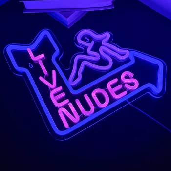 Live Nudes Girl Neon Sign for Wall Decor Man Cave Bar Home Art Neon Light Bedroom Office Hotel Pub Cafe Room Wall Sign Decor