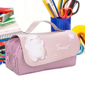 Сладък молив чанта сладък канцеларски чанта писалка молив чанти висок капацитет молив писалка случай трайни молив чанта торбичка кутия организатор