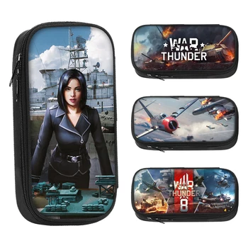 21cm X 10cm War Thunder War Series Game Fighter Tank Pencil Cases Canvas Customizable Stationery School Supplies for Student