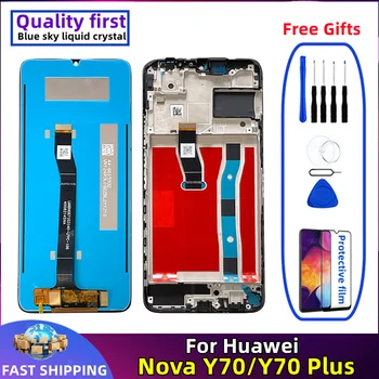 За Huawei Nova Y70 Plus LCD MGA-LX9 оригинален с рамка мобилен телефон дисплей сензорен екран дигитайзер събрание подмяна