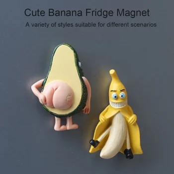 NEW Сладък хладилник магнити плодове банан и авокадо смешно магнити за хладилник бели дъски начало декорация дропшипинг