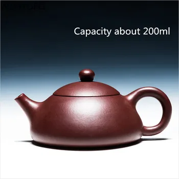 Лилав пясъчен чайник 200мл Известен ръчно изработен черен златен пясък нефритено мляко чайник Гладка вода Начало Комплект чай комплект чай WSHYUFEI