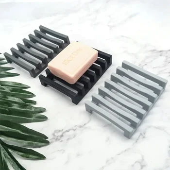 Нова мода творчески силиконова сапунена кутия Drain сапун багажник голям сапун тава баня без пробиване дупки